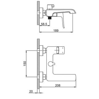 Смеситель для ванны Gappo G3250-8 хром